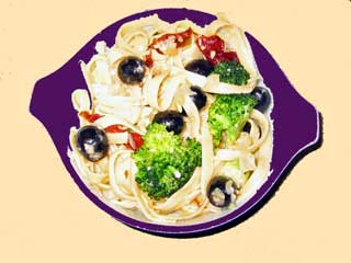  pasta with vegetables.